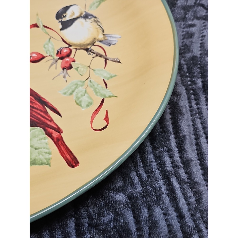 Lenox WINTER GREETINGS EVERYDAY 16.5" Large Oval Platter Birds Cardinal - Picture 5 of 8